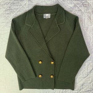 Olive Green Double-Breasted Women's Hoodie